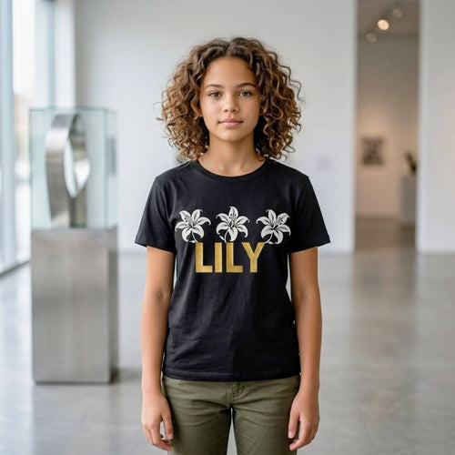 FG0003_ Regular Fit Printed Kids Tee _Black_ FotL  165