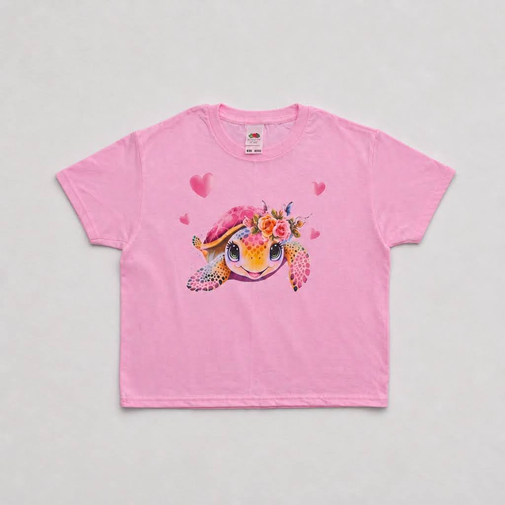 FG0008_ Regular Fit Printed Kids Tee -Light Pink_ FotL  165