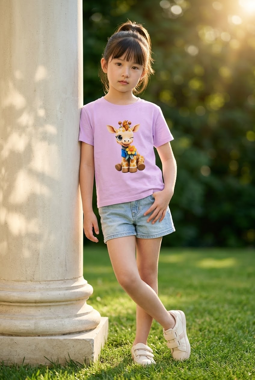 FG0009_ Regular Fit Printed Kids Tee -Light Pink_ FotL  165